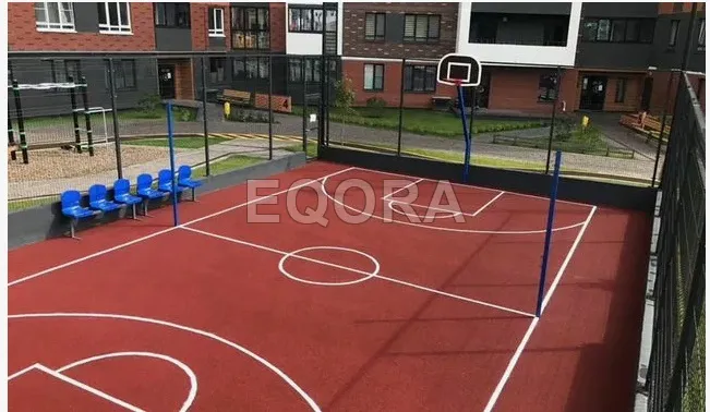 Бесшовное покрытие из резиновой крошки для баскетбольной площадки в Электростали